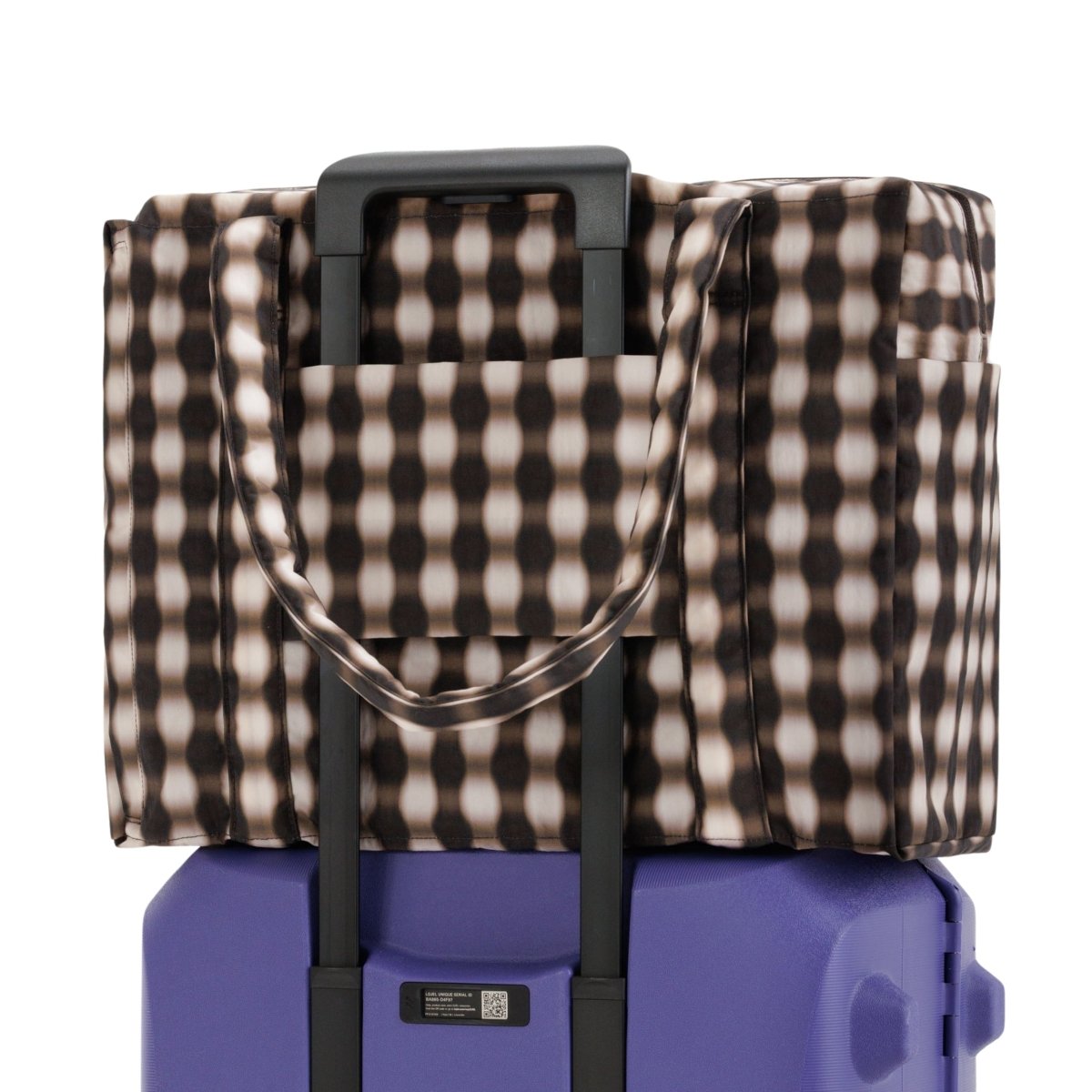 Baggu Cloud Carry - on in Blurred Gingham Brown - Getoutside Shoes