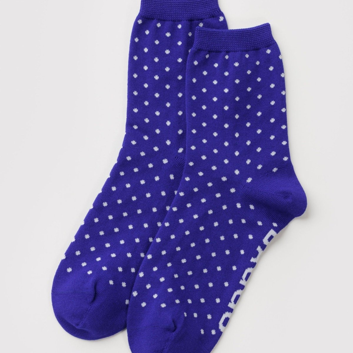 Baggu Crew Sock in Micro Blue and White Polka Dot - Getoutside Shoes