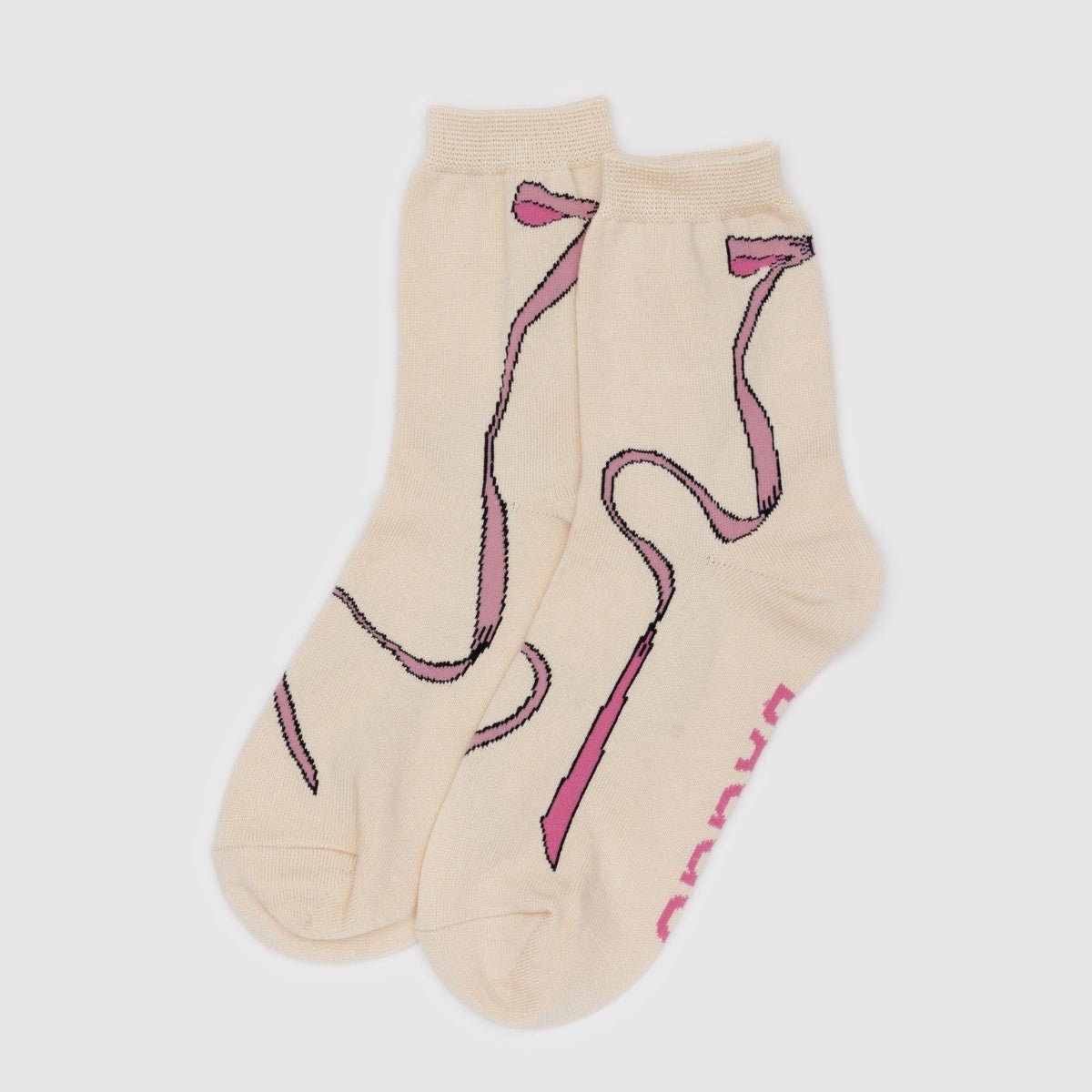 Baggu Crew Sock in Pink Bow - Getoutside Shoes
