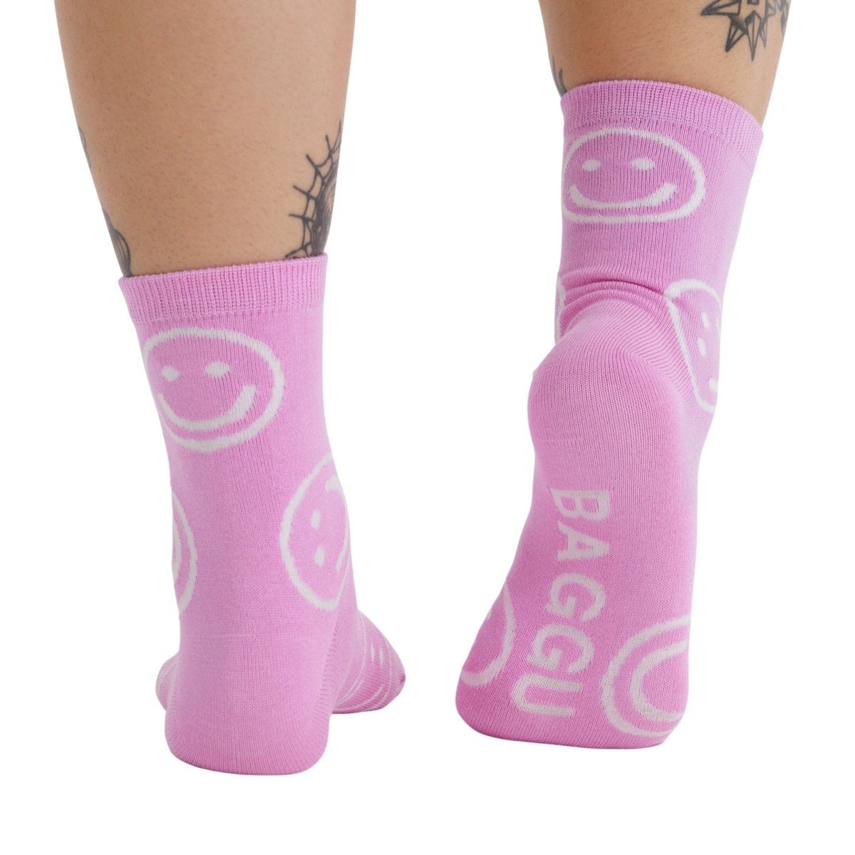 Baggu Crew Sock in Pink Happy - Getoutside Shoes