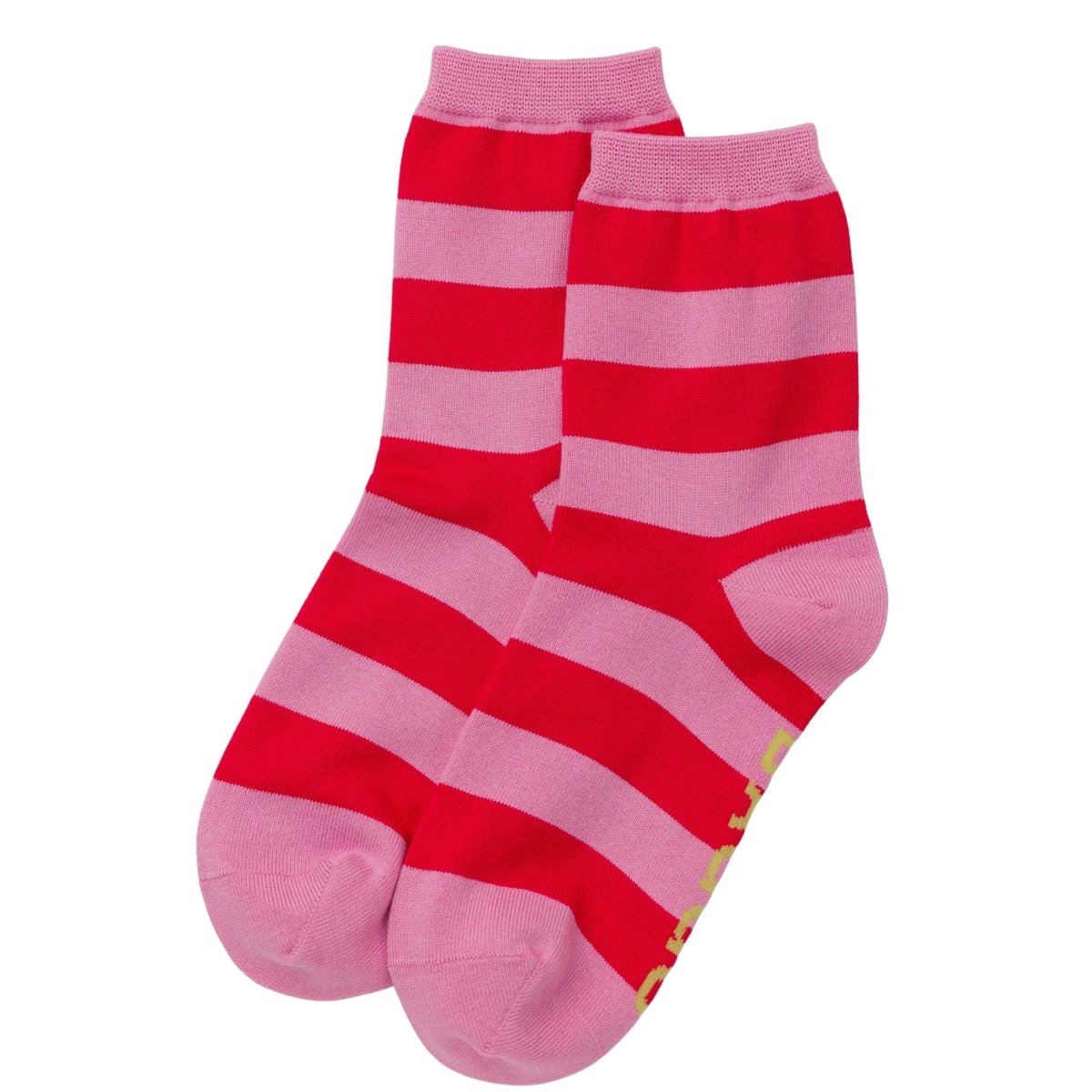Baggu Crew Sock in Pink Stripe - Getoutside Shoes