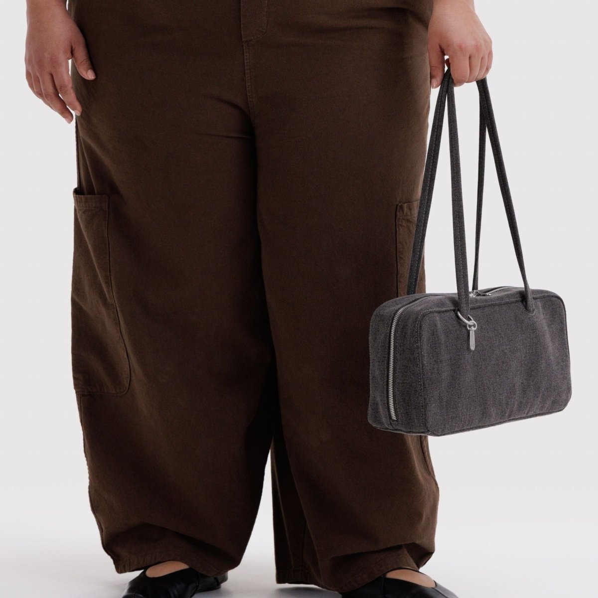 Baggu Denim Bowler Bag in Washed Black Denim - Getoutside Shoes