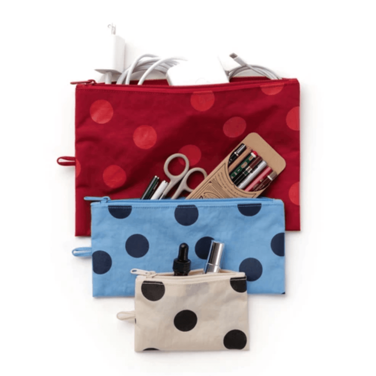Baggu Flat Pouch Large in Polka Dot - Getoutside Shoes