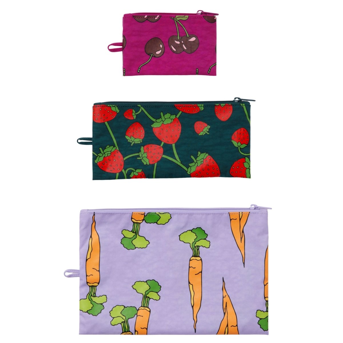 Baggu Flat Pouch Set in Carrots & Berries - Getoutside Shoes