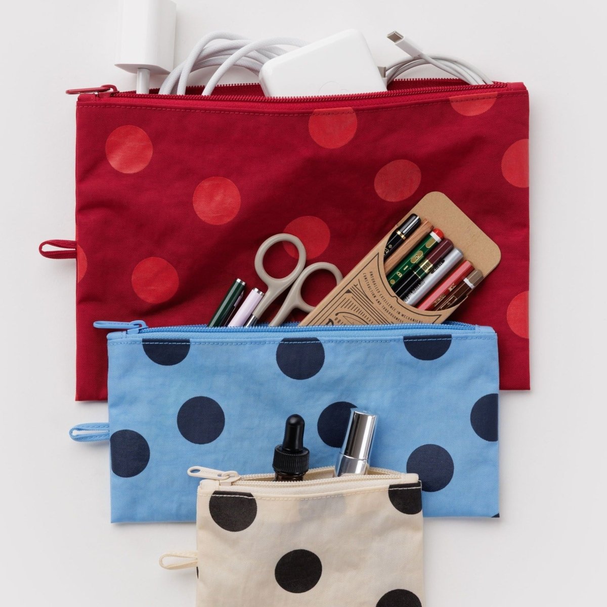 Baggu Flat Pouch Set in Polka Dot Mix - Getoutside Shoes
