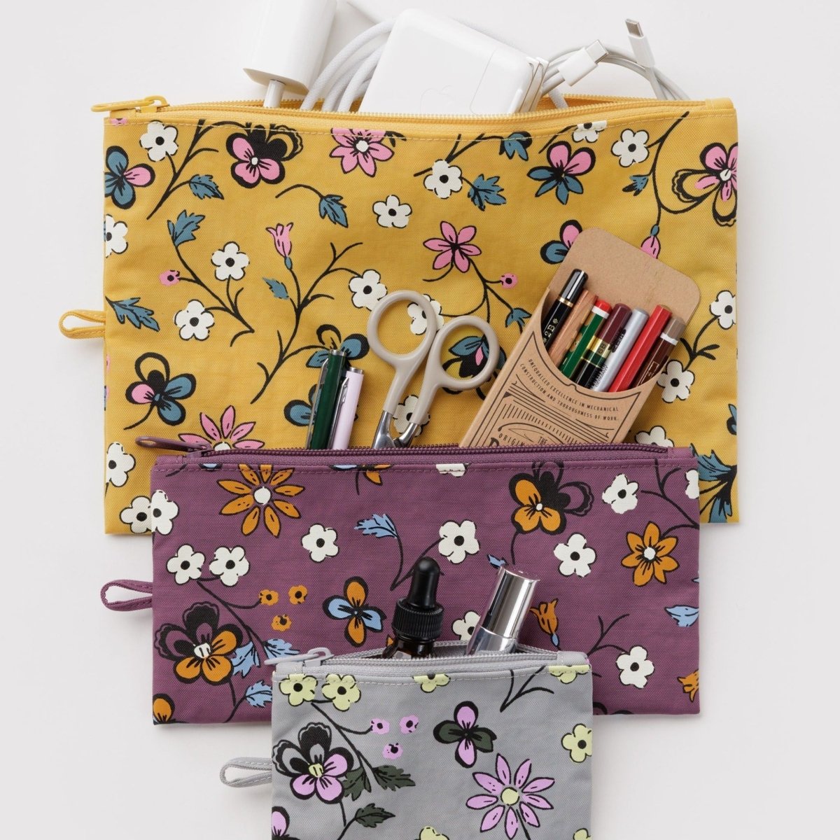 Baggu Flat Pouch Set in Wildwood Mix - Getoutside Shoes
