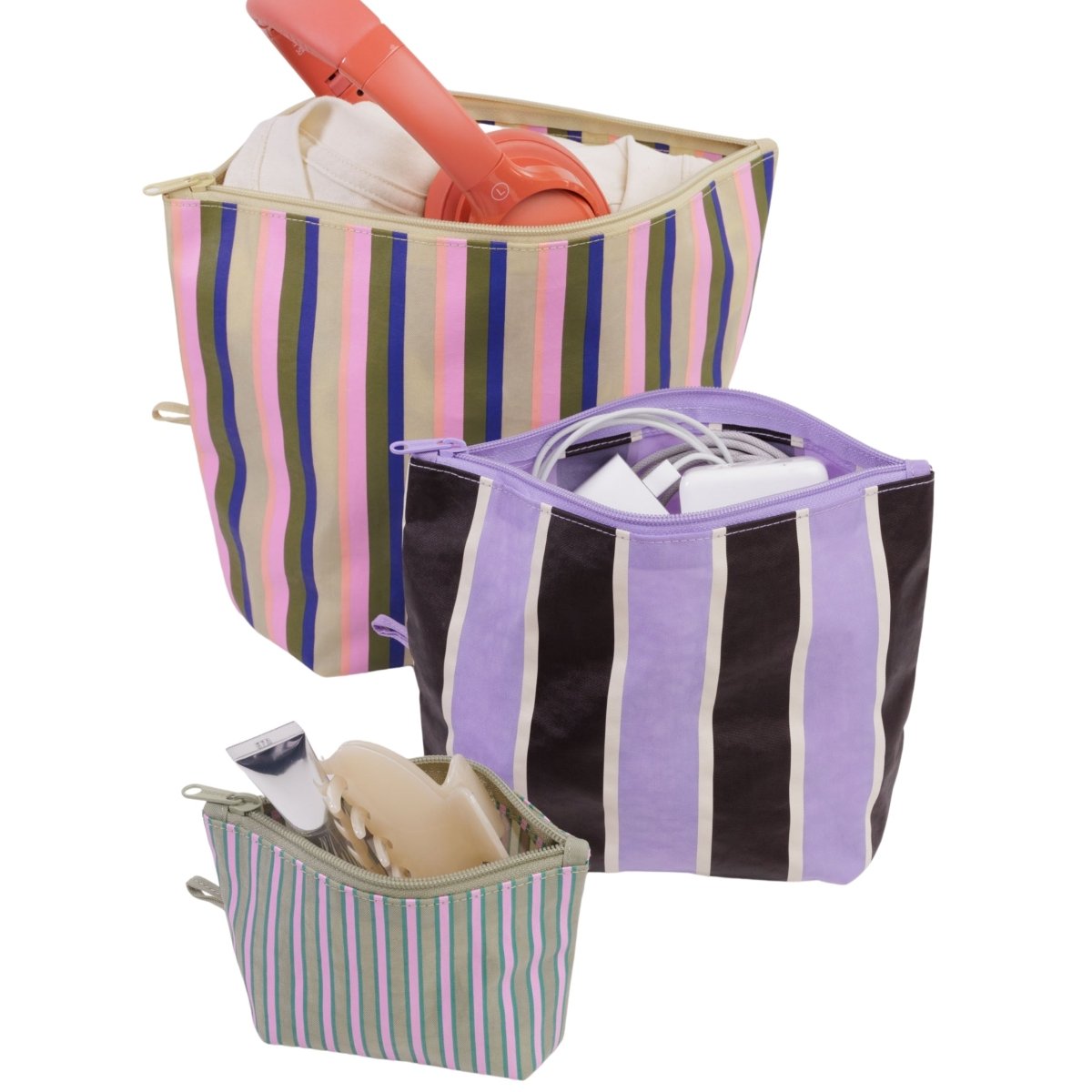 Baggu Go Pouch Set in Candy Shop Stripes - Getoutside Shoes