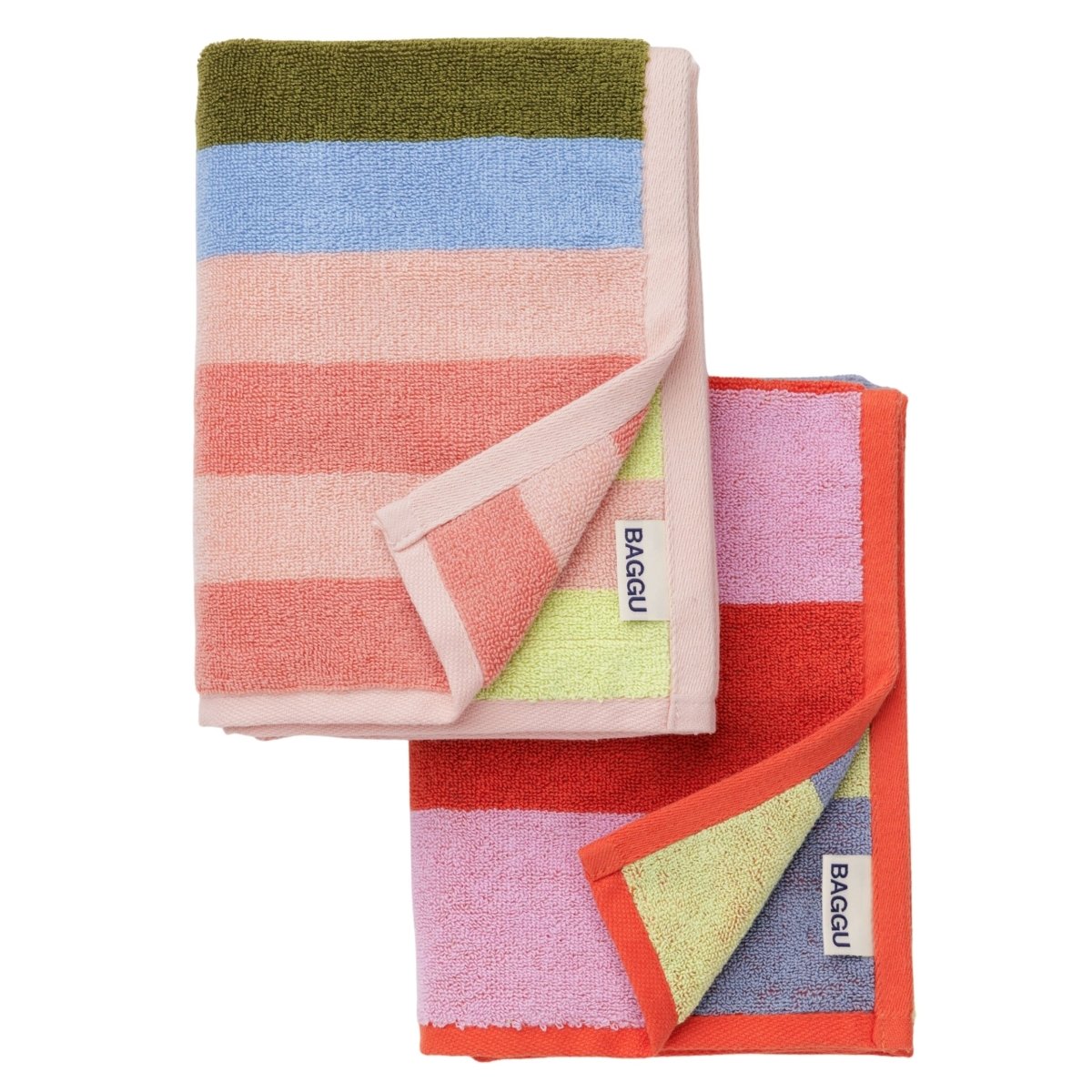 Baggu Hand Towel Set of 2 in Pool Stripe Mix - Getoutside Shoes