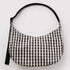 Baggu Large Nylon Crescent Bag in Black And Cream Gingham - Getoutside Shoes