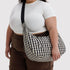 Baggu Large Nylon Crescent Bag in Black And Cream Gingham - Getoutside Shoes