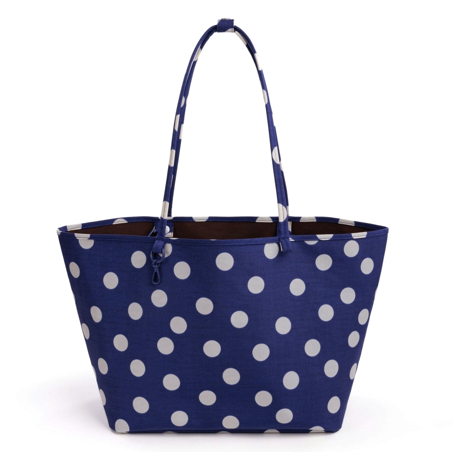 Baggu Large Nylon Reversible Tote in Navy Polka Dot Mix - Getoutside Shoes