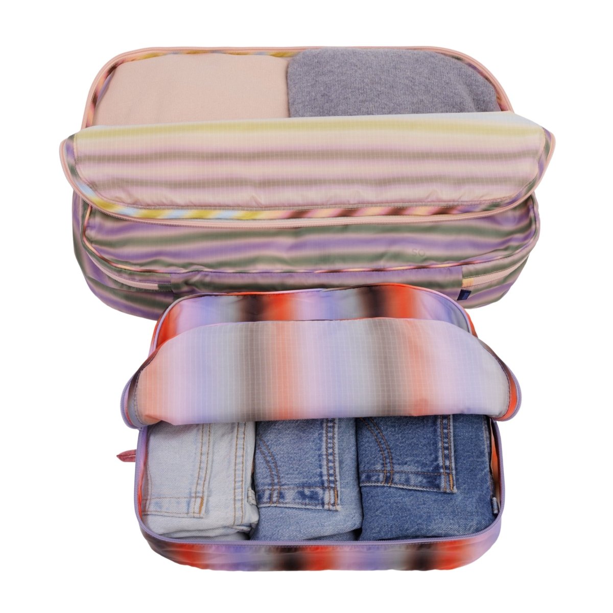 Baggu Large Packing Cube Set in Gradient Stripes - Getoutside Shoes
