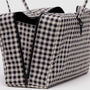 Baggu Medium Nylon Bowler Bag in Black & White Gingham - Getoutside Shoes