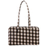 Baggu Medium Nylon Bowler Bag in Blurred Gingham Brown - Getoutside Shoes