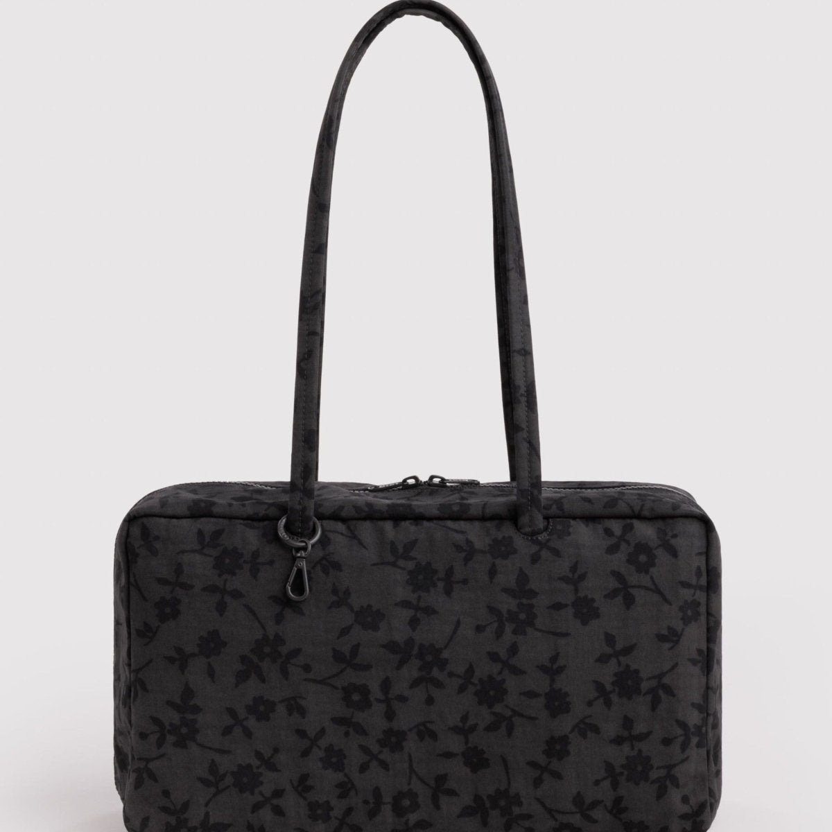 Baggu Medium Nylon Bowler Bag in Charcoal Ditsy Floral - Getoutside Shoes