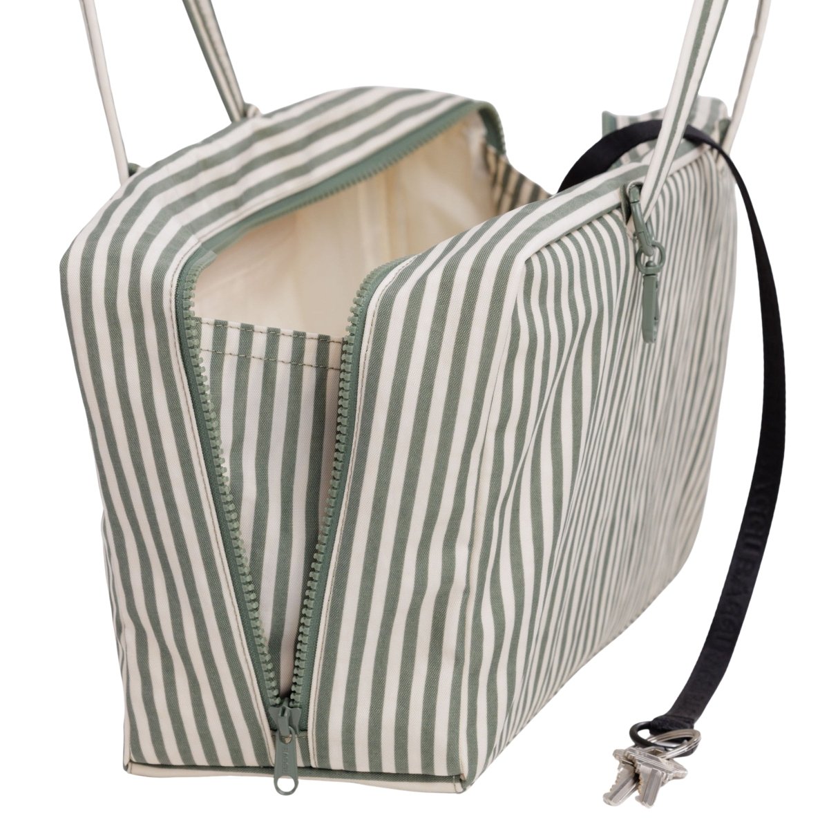 Baggu Medium Nylon Bowler Bag in Sage Stripe - Getoutside Shoes