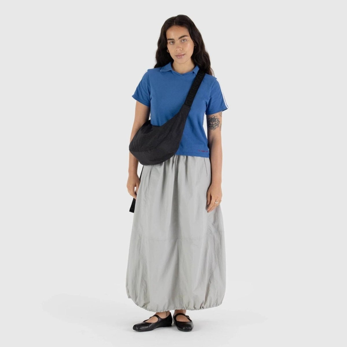 Baggu Medium Nylon Crescent Bag in Black - Getoutside Shoes