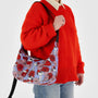 Baggu Medium Nylon Crescent Bag in Floral Snoopy - Getoutside Shoes