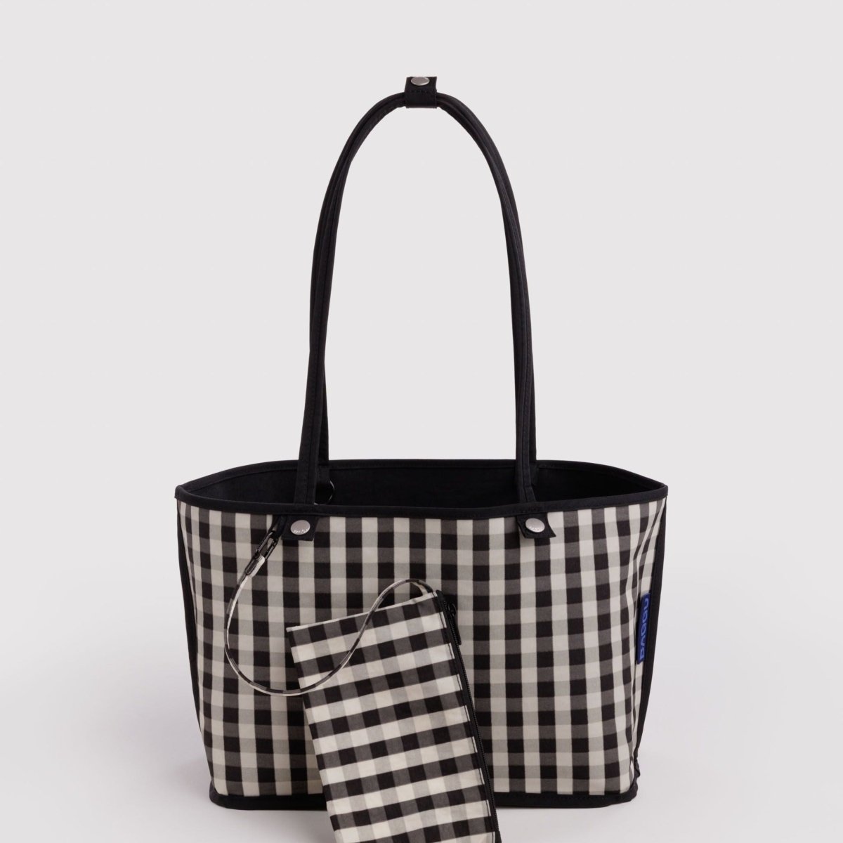 Baggu Medium Nylon Reversible Tote in Black Mix - Getoutside Shoes