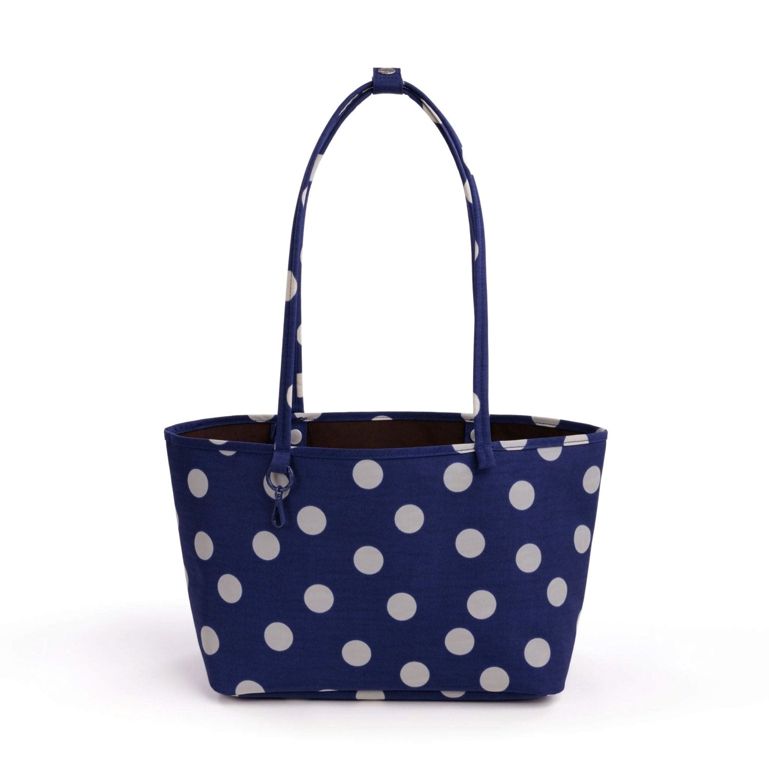 Baggu Medium Nylon Reversible Tote in Navy Polka Dot Mix - Getoutside Shoes
