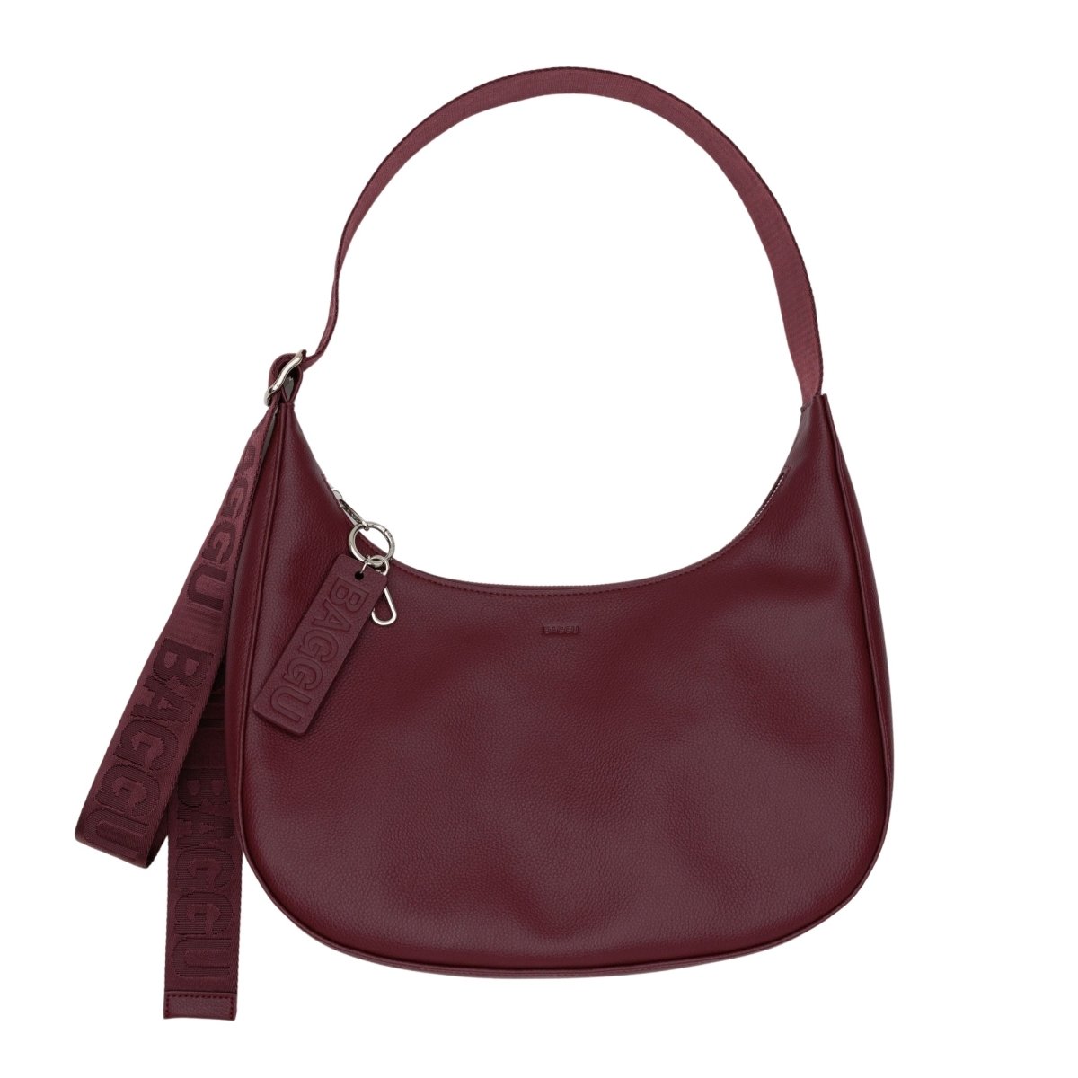 Baggu Medium Recycled Leather Crescent Bag in Mahogany - Getoutside Shoes