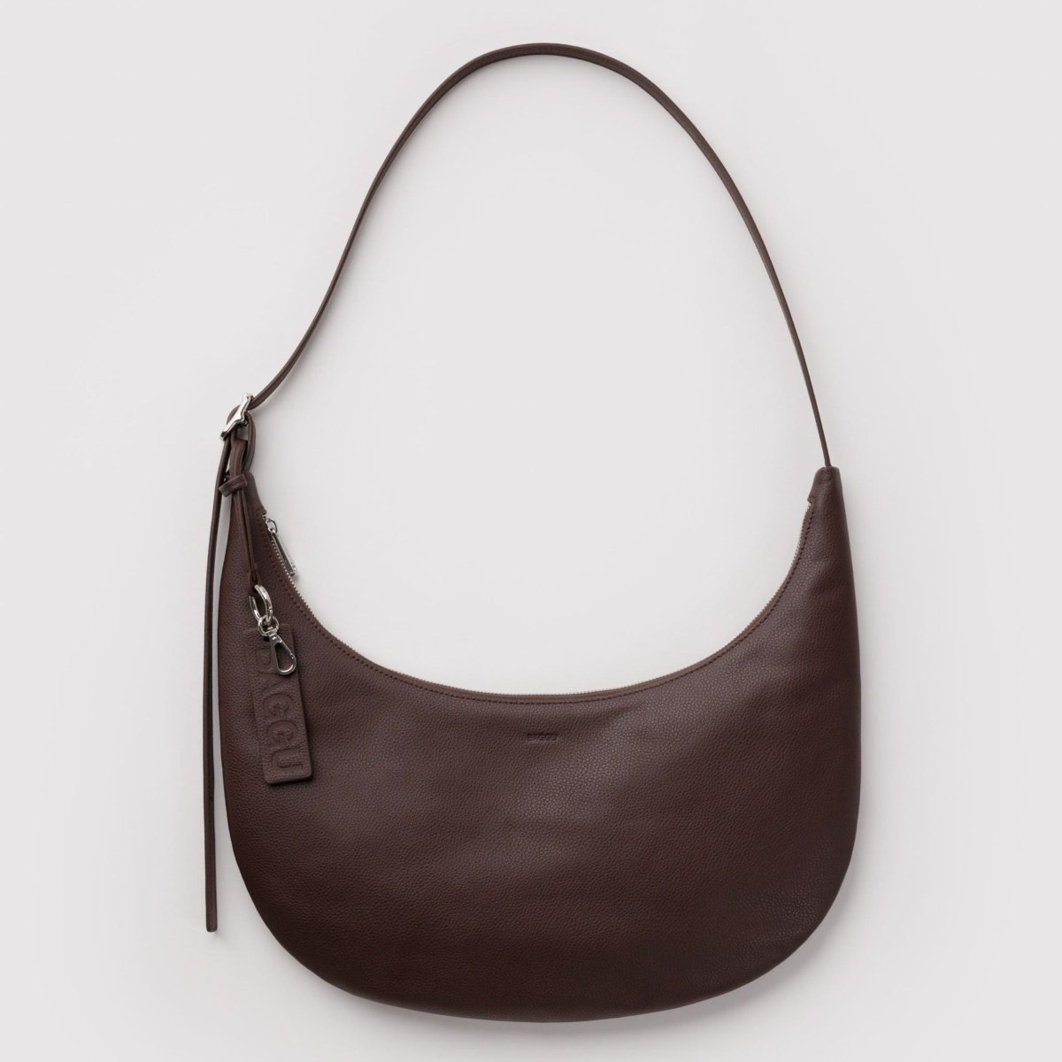 Baggu Medium Recycled Leather Flat Crescent in Brown - Getoutside Shoes