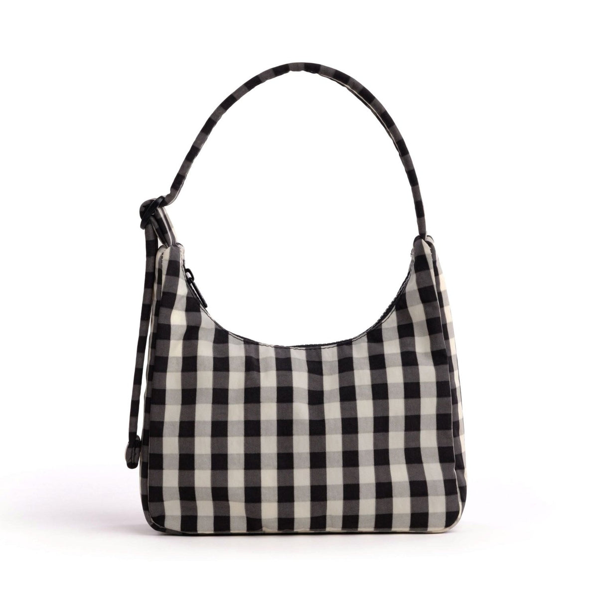 Baggu Mini Nylon Shoulder Bag in Black And Cream Gingham - Getoutside Shoes