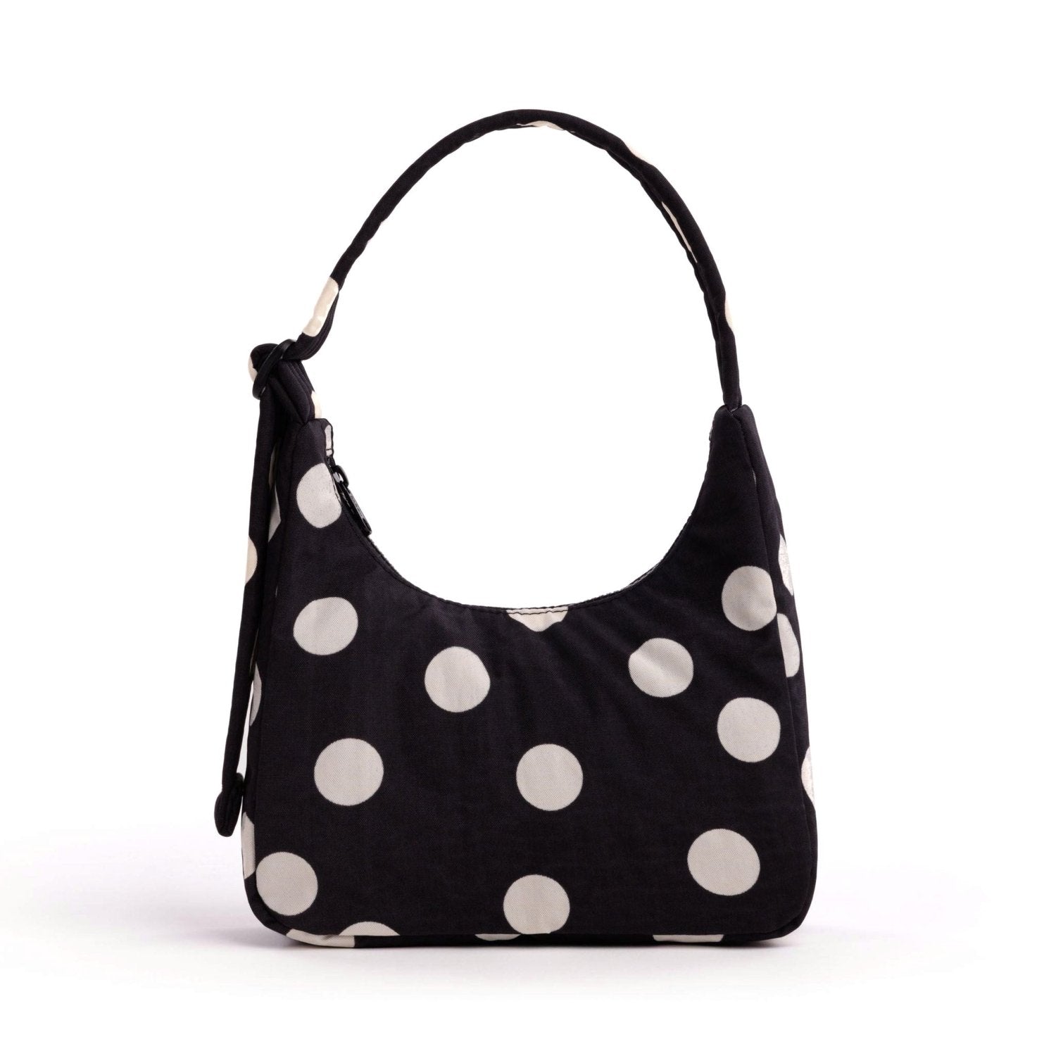 Baggu Mini Nylon Shoulder Bag in Black And Cream Polka Dot - Getoutside Shoes