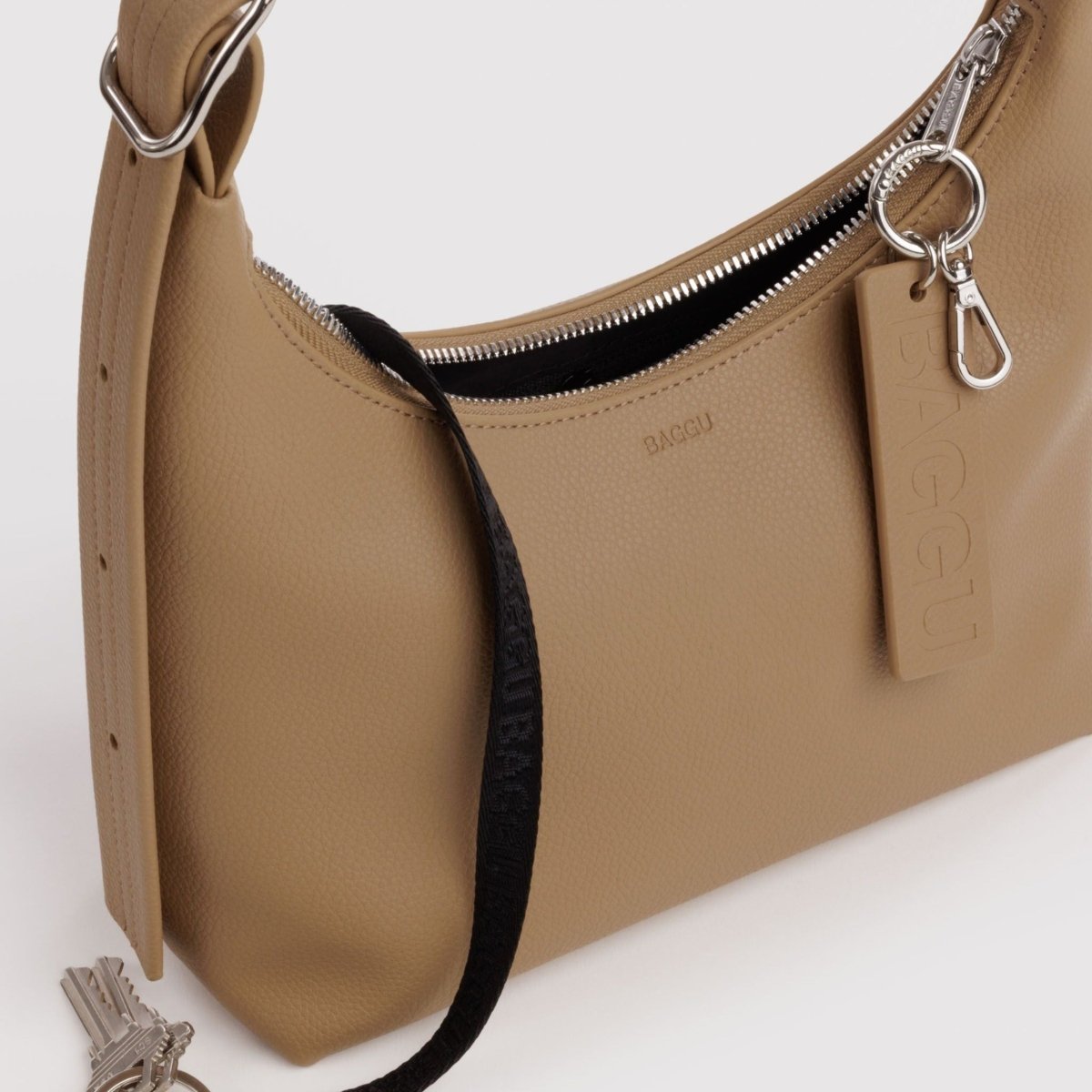 Baggu Mini Recycled Leather Shoulder Bag in Dune - Getoutside Shoes