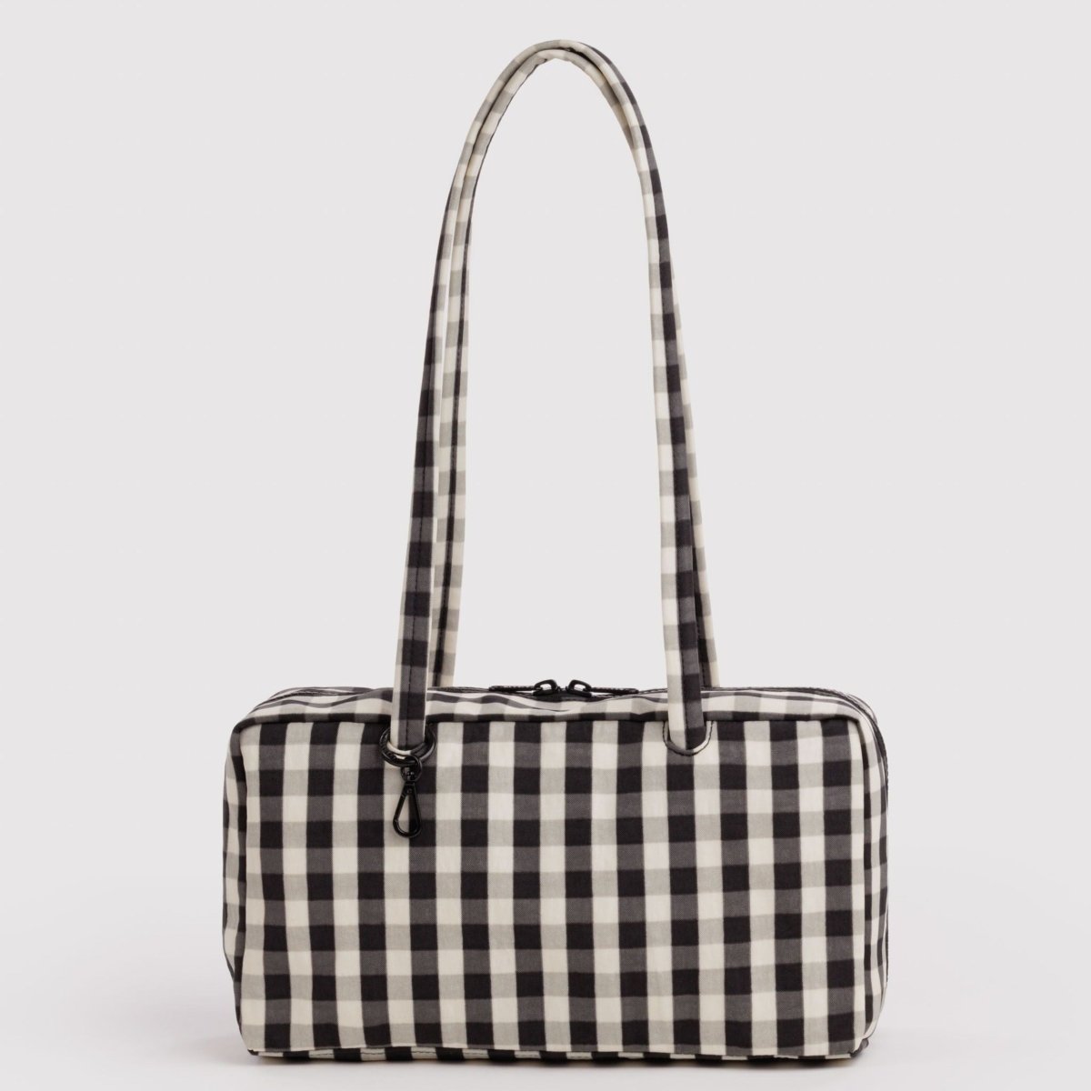Baggu Nylon Bowler Bag in Black And Cream Gingham - Getoutside Shoes