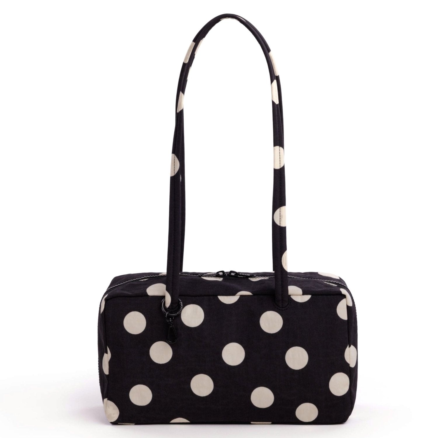 Baggu Nylon Bowler Bag in Black And Cream Polka Dot - Getoutside Shoes
