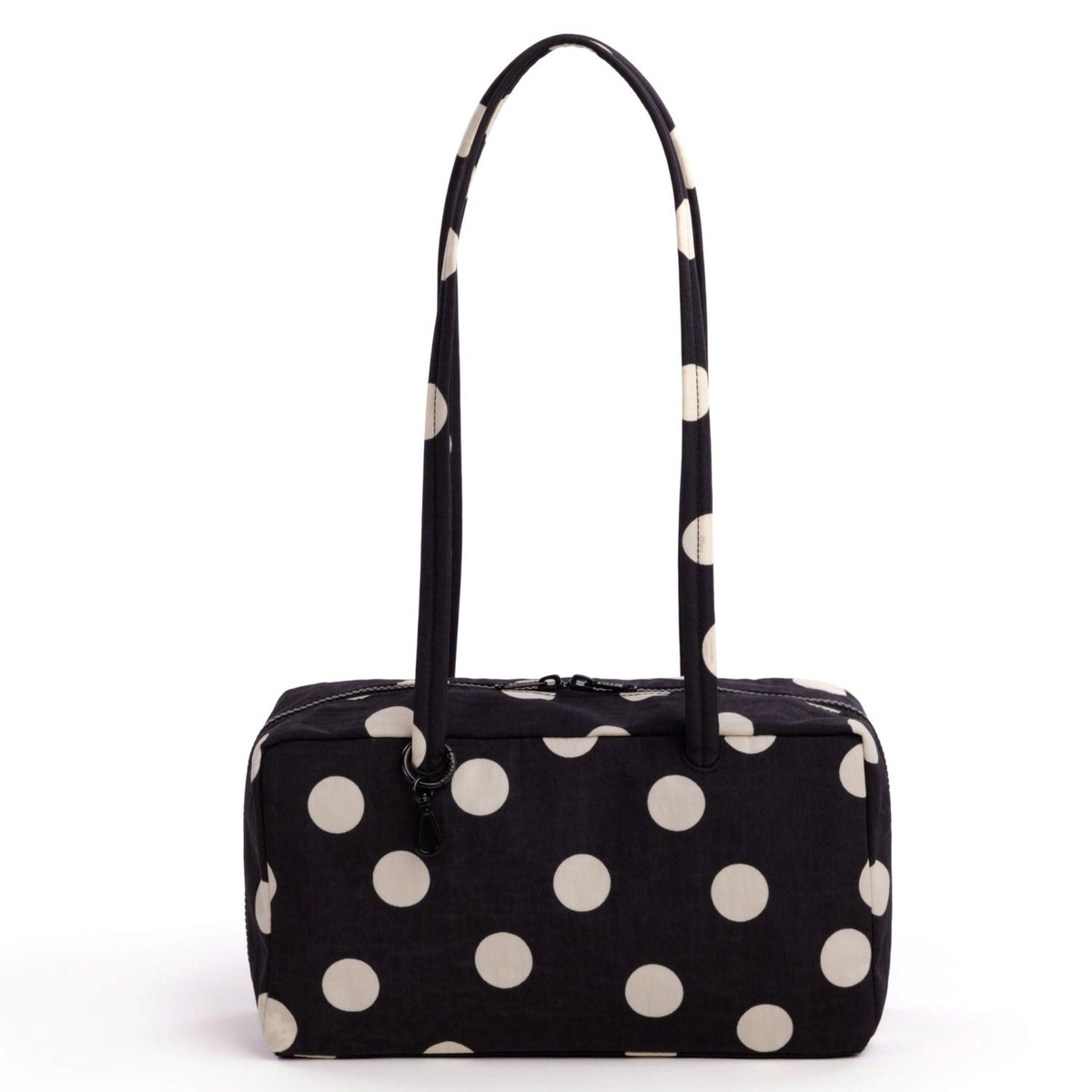 Baggu Nylon Bowler Bag in Black And Cream Polka Dot - Getoutside Shoes