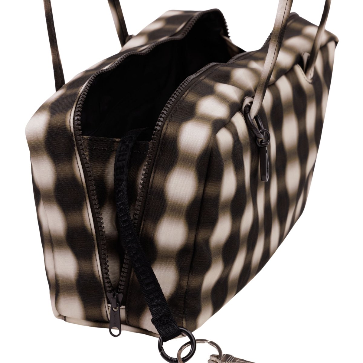 Baggu Nylon Bowler Bag in Blurred Gingham Brown - Getoutside Shoes