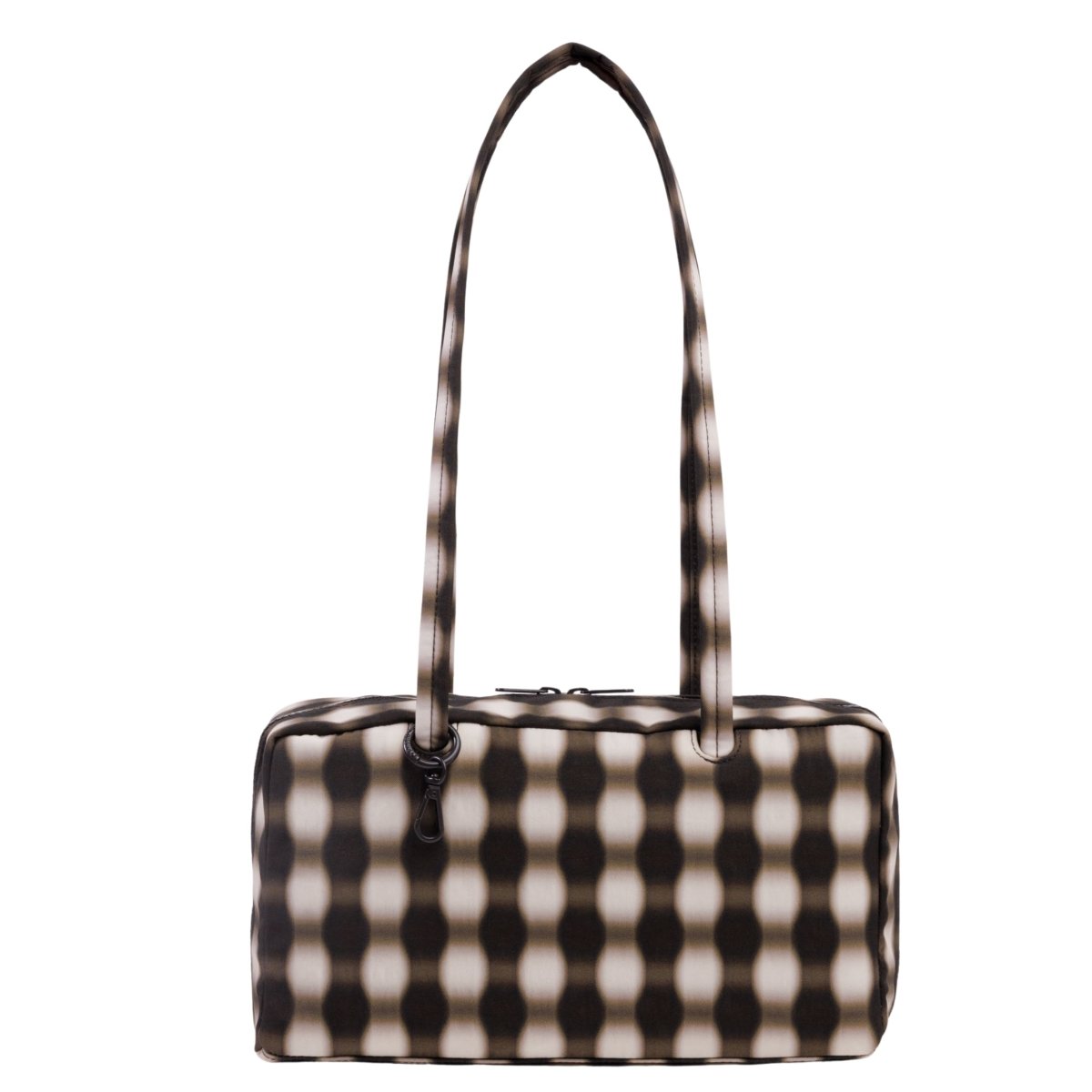 Baggu Nylon Bowler Bag in Blurred Gingham Brown - Getoutside Shoes