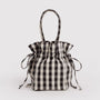Baggu Nylon Drawstring Bag in Black and Cream Gingham - Getoutside Shoes
