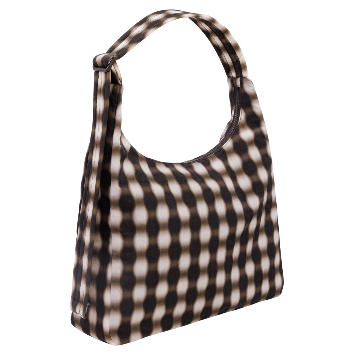 Baggu Nylon Shoulder Bag in Blurred Gingham Brown - Getoutside Shoes
