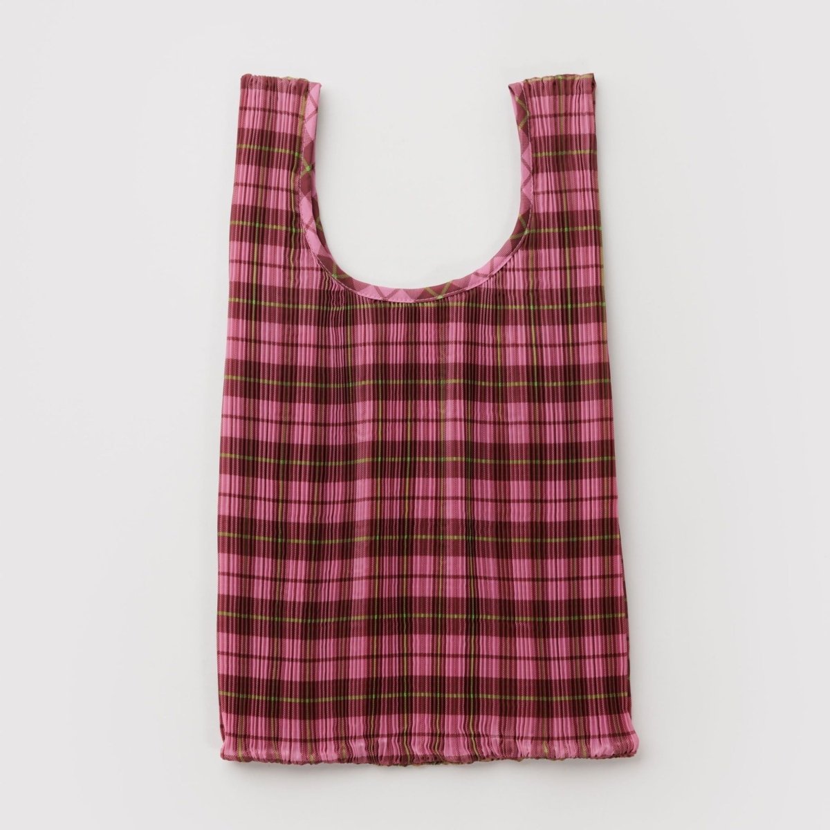 Baggu Pleated Baggu in Azalea Pink Tartan - Getoutside Shoes