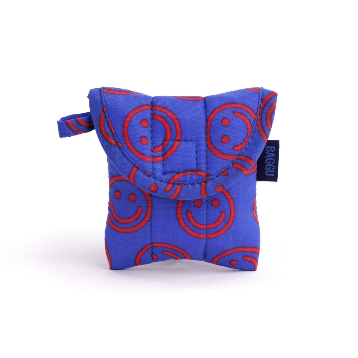 Baggu Puffy Earbuds Case in Mini Cobalt Happy - Getoutside Shoes