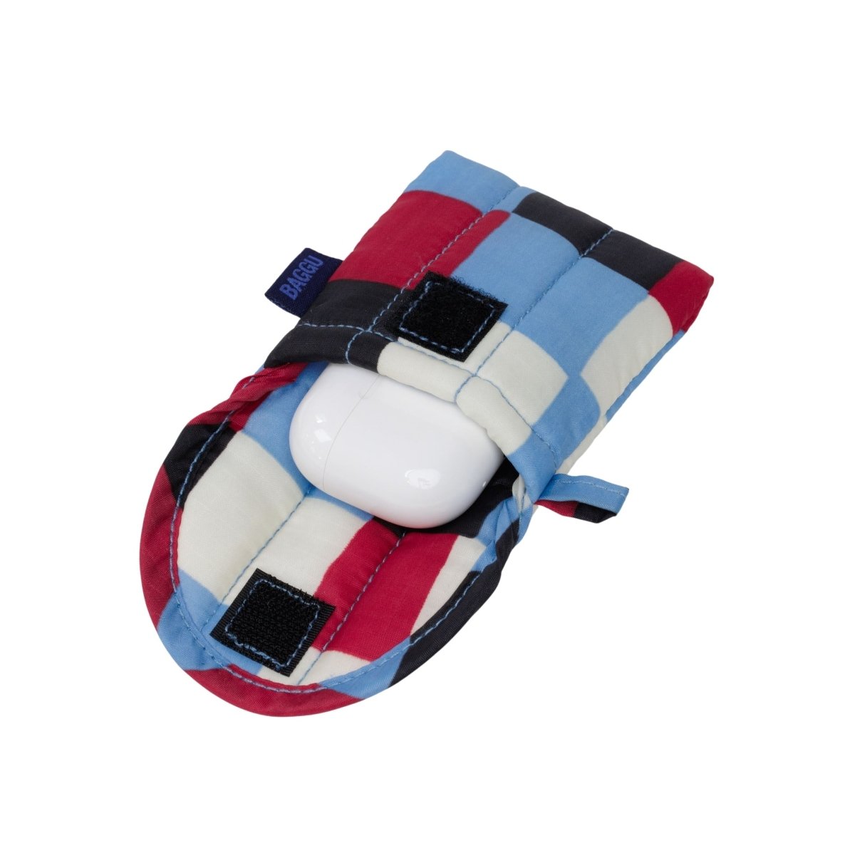 Baggu Puffy Earbuds Case in Painted Check - Getoutside Shoes