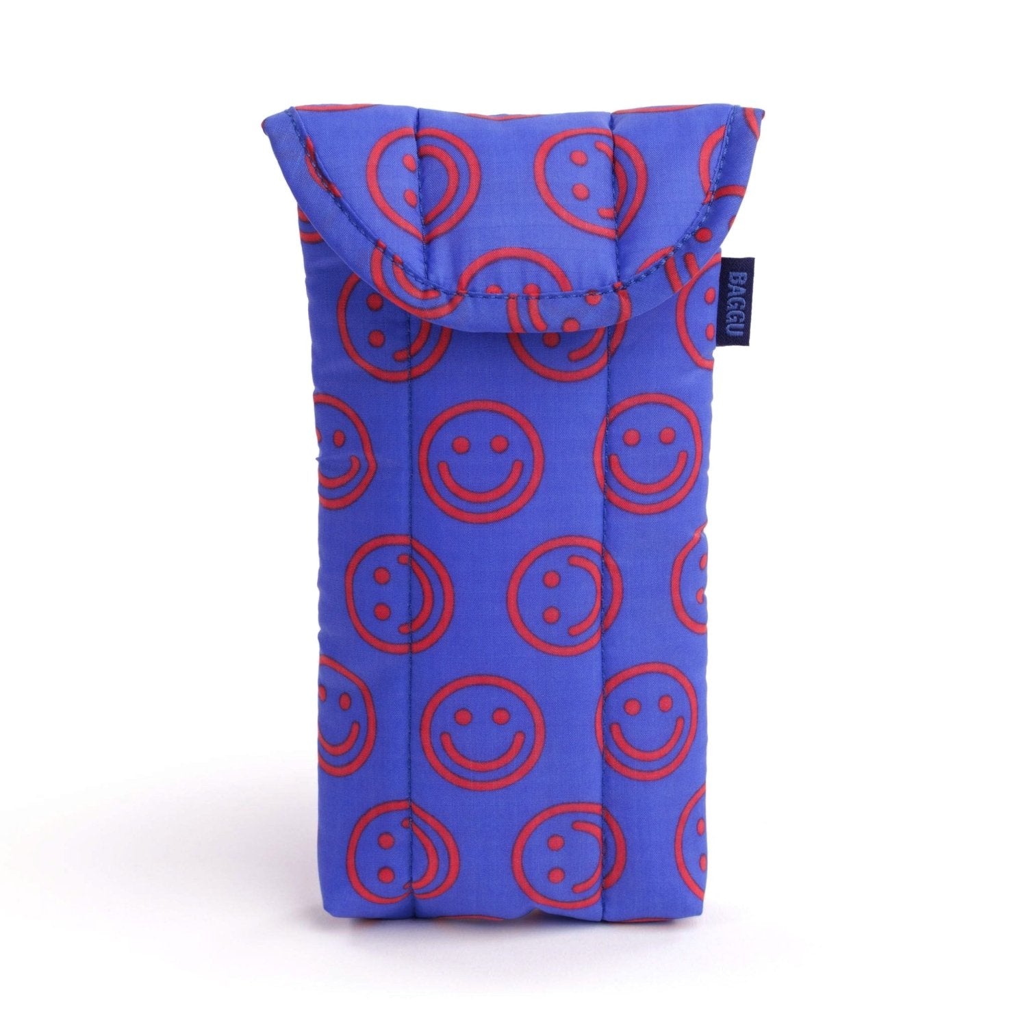 Baggu Puffy Glasses Sleeve in Mini Cobalt Happy - Getoutside Shoes
