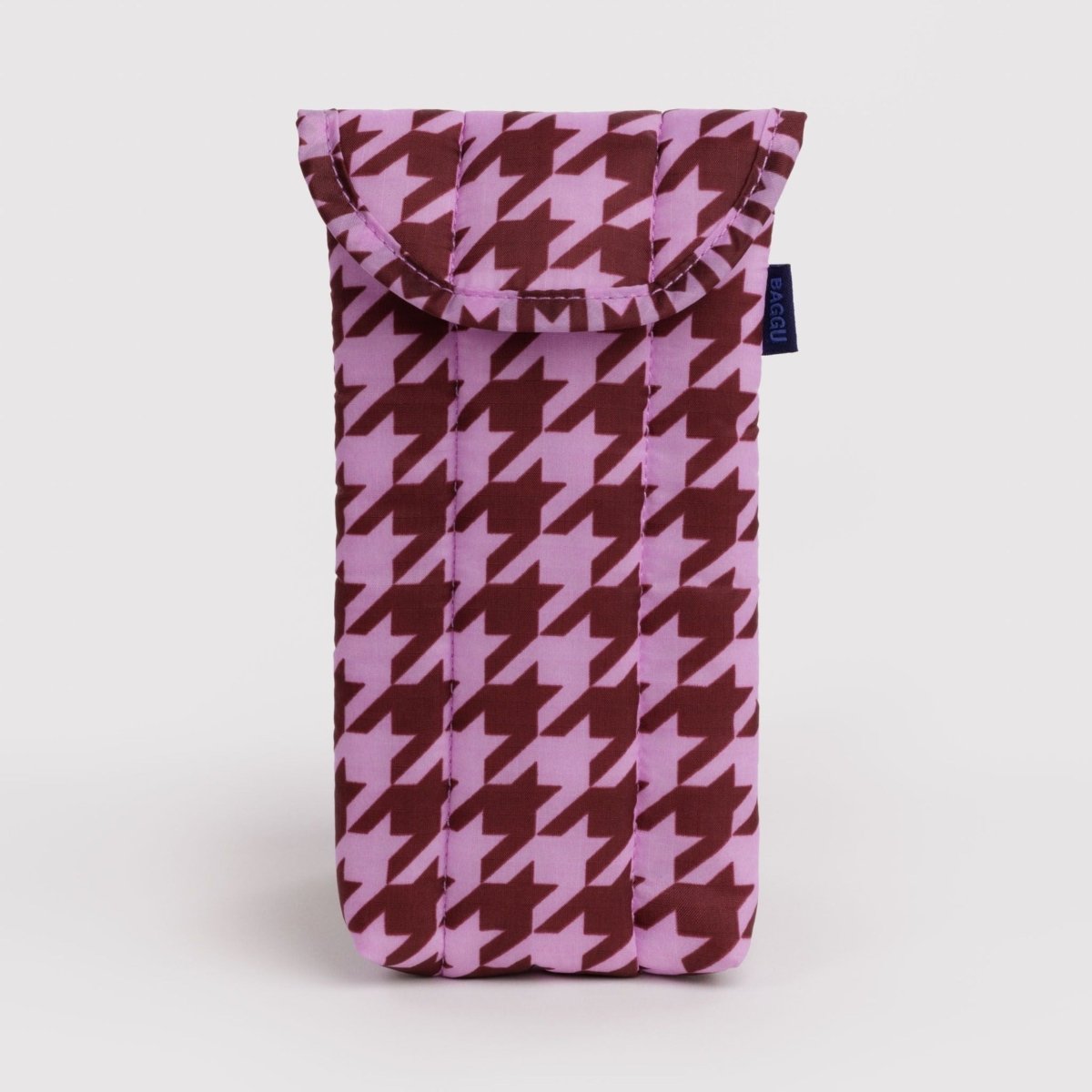 Baggu Puffy Glasses Sleeve in Pink Houndstooth - Getoutside Shoes