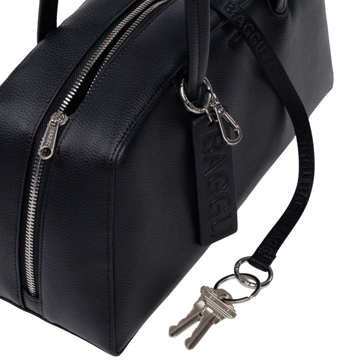 Baggu Recycled Leather Bowler Bag in Black - Getoutside Shoes