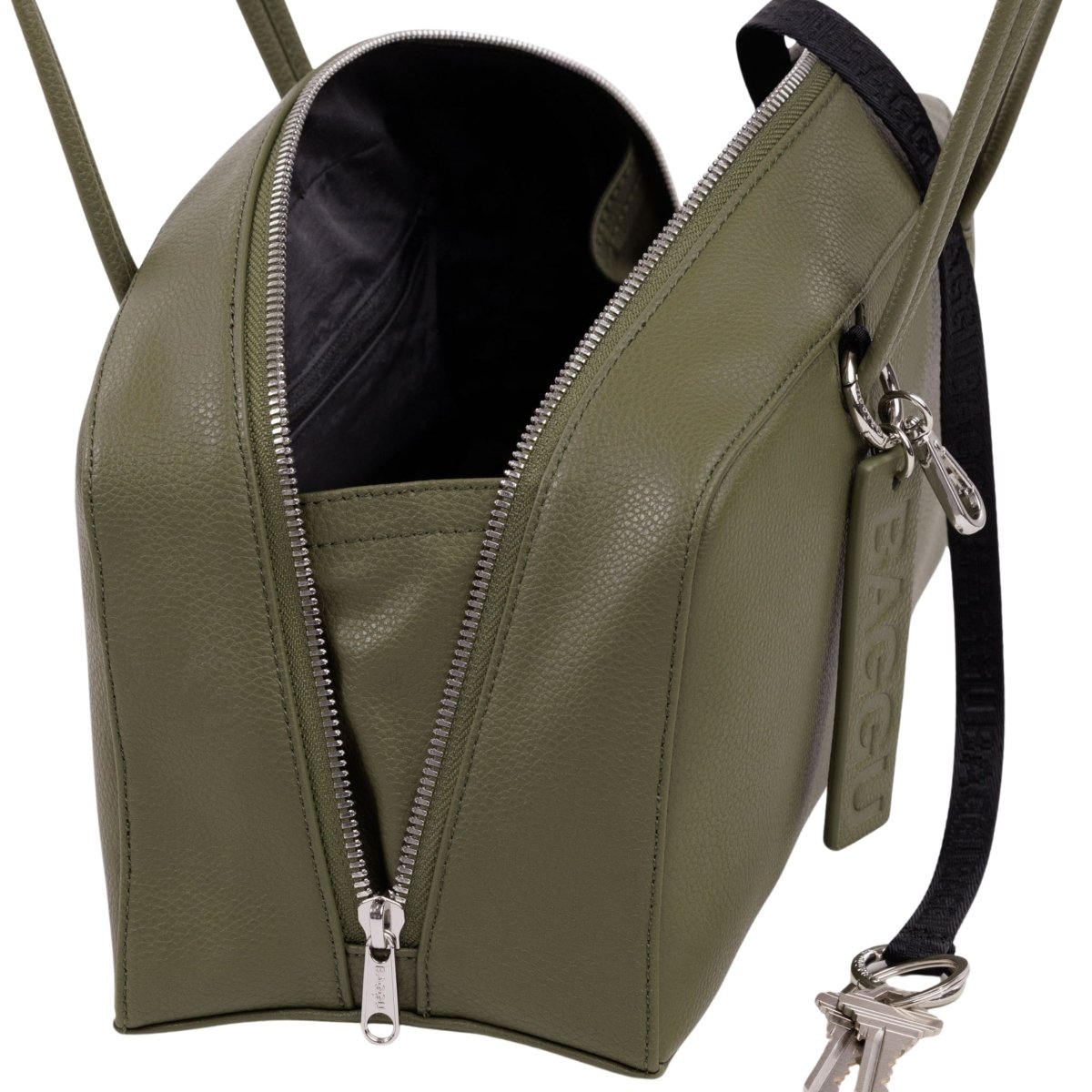 Baggu Recycled Leather Bowler Bag in Loden - Getoutside Shoes
