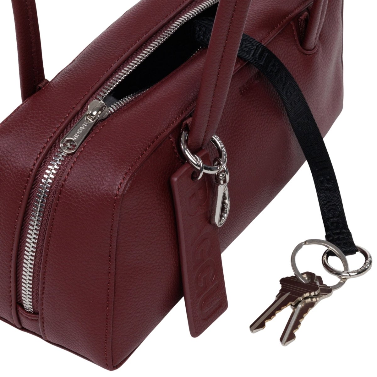 Baggu Recycled Leather Bowler Bag in Mahogany - Getoutside Shoes