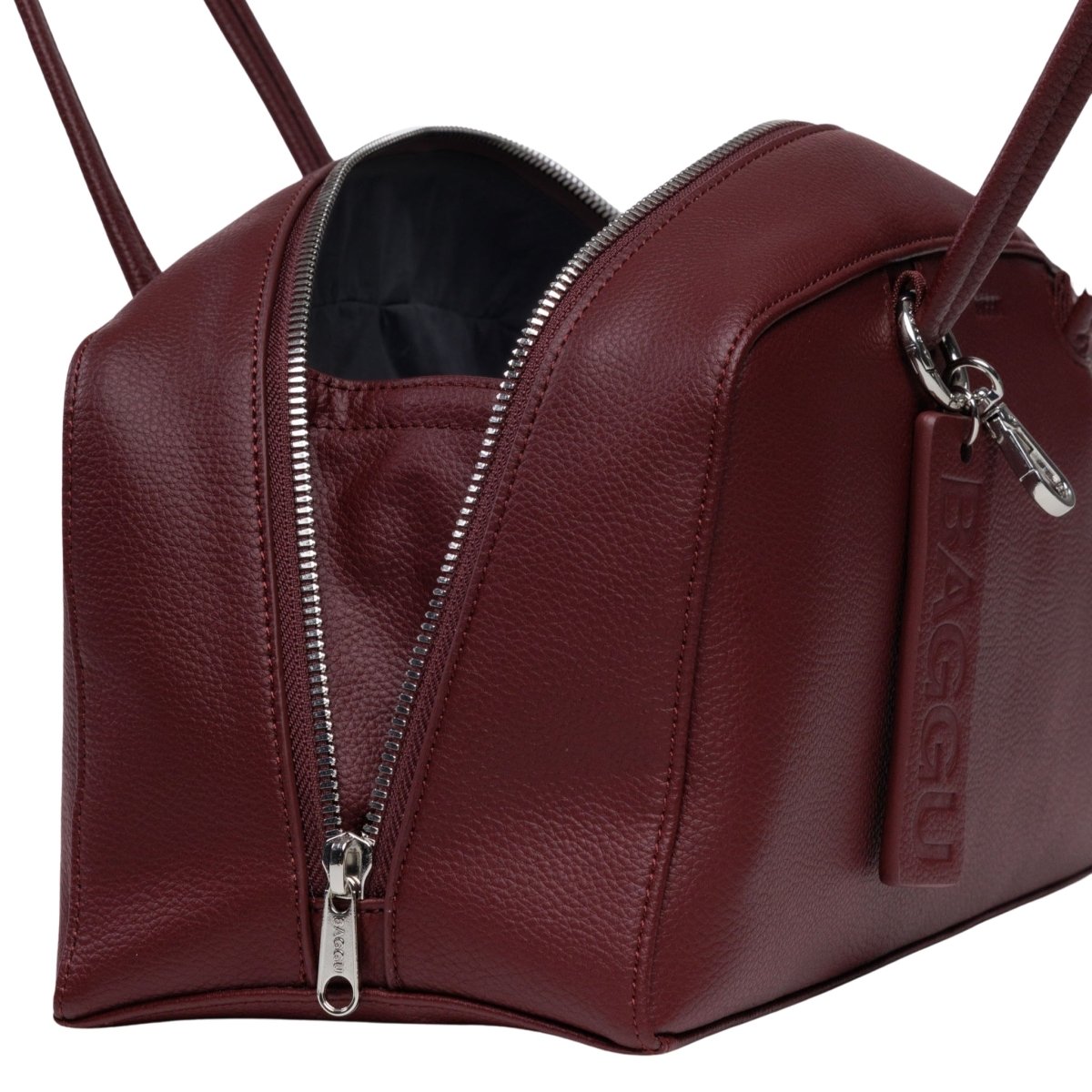 Baggu Recycled Leather Bowler Bag in Mahogany - Getoutside Shoes