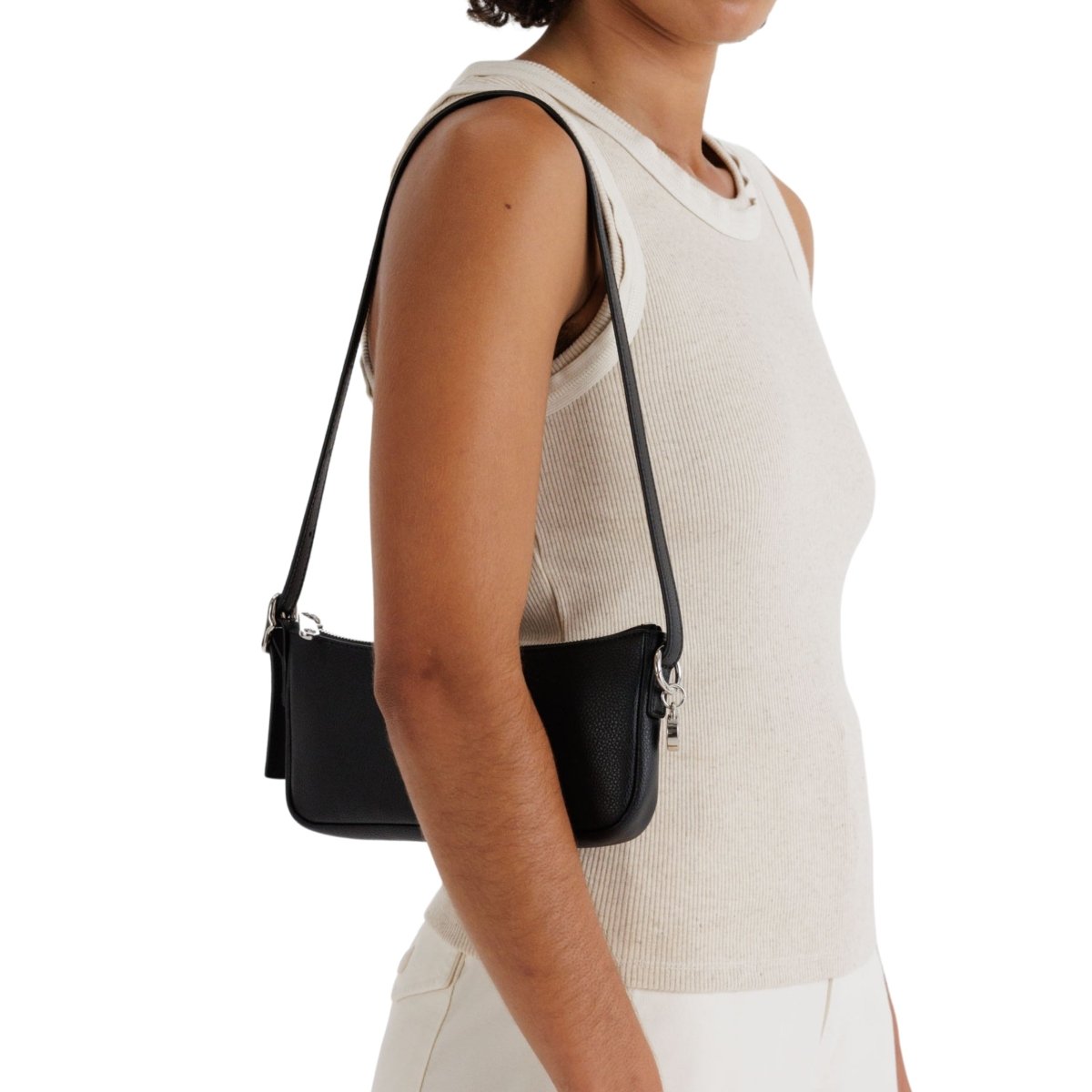Baggu Recycled Leather Pochette in Black - Getoutside Shoes