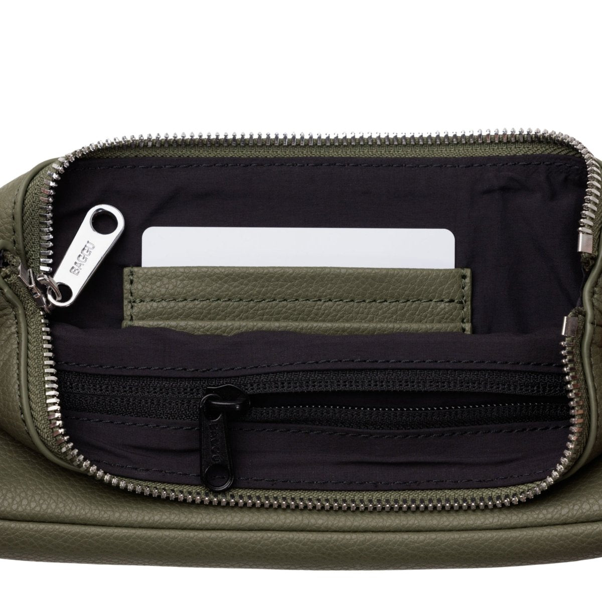 Baggu Recycled Leather Pochette in Loden - Getoutside Shoes