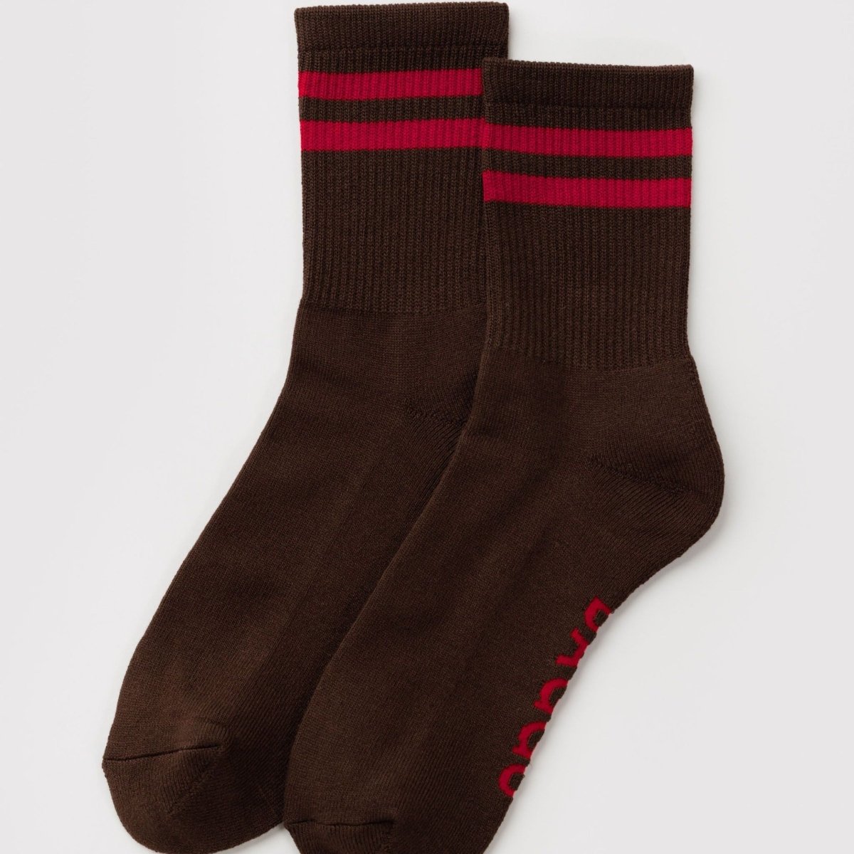 Baggu Ribbed Sock in Coffee Stripe - Getoutside Shoes