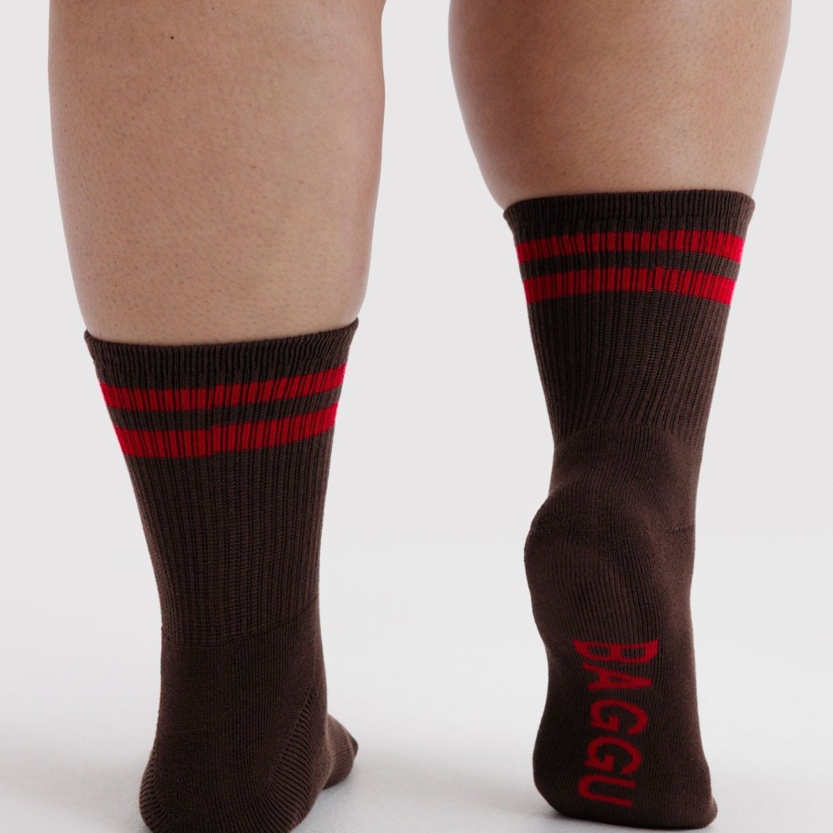 Baggu Ribbed Sock in Coffee Stripe - Getoutside Shoes