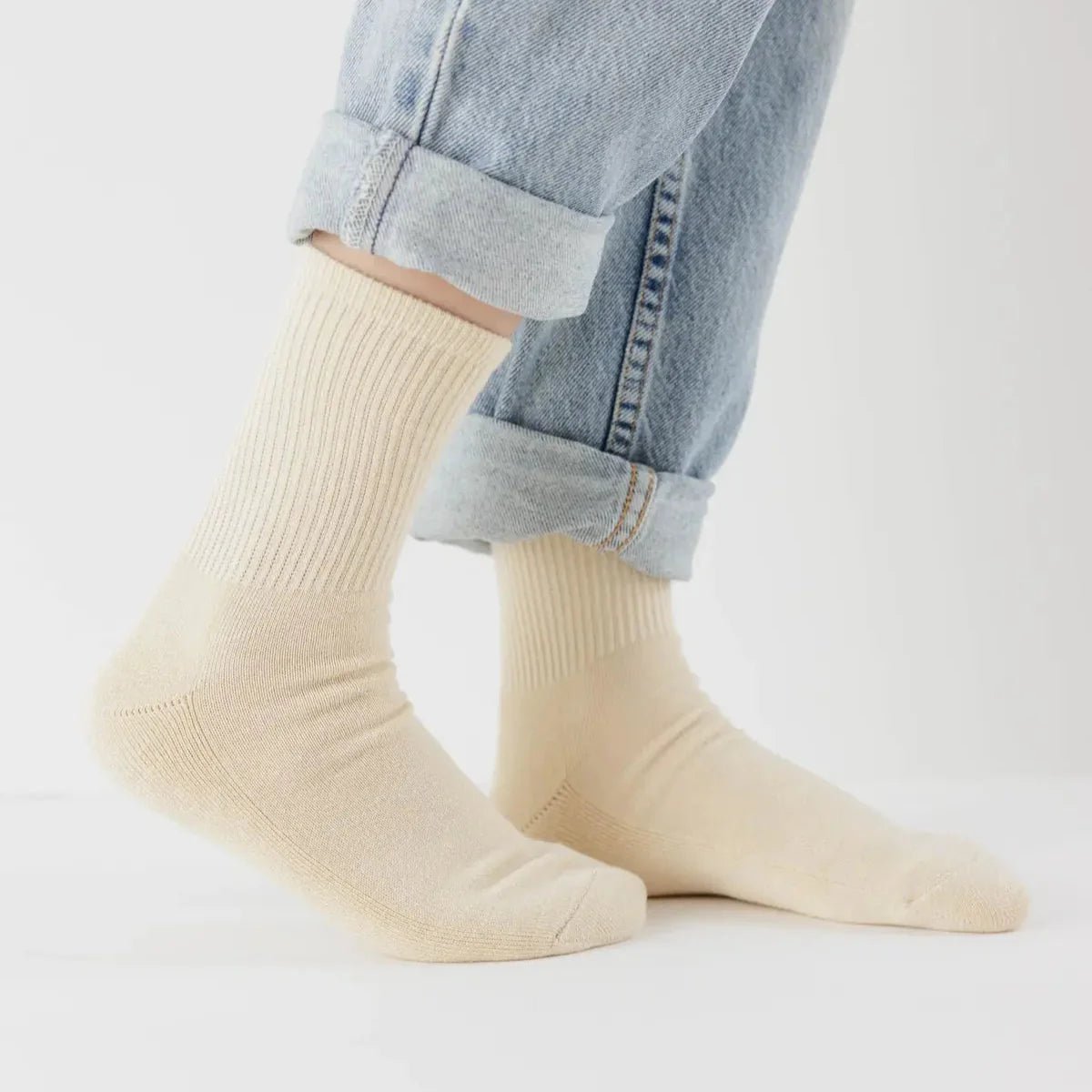 Baggu Ribbed Sock in Ecru - Getoutside Shoes